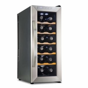Ivation IV-FWCT121WSS Premium Stainless Steel 12 Bottle Thermorelctric Wine Cooler