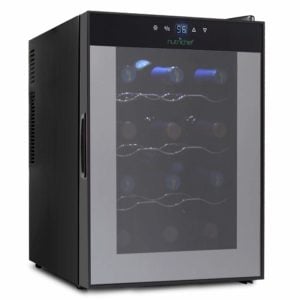 NutriChef 12 Bottle Thermoelectric Red And White Wine Cooler front